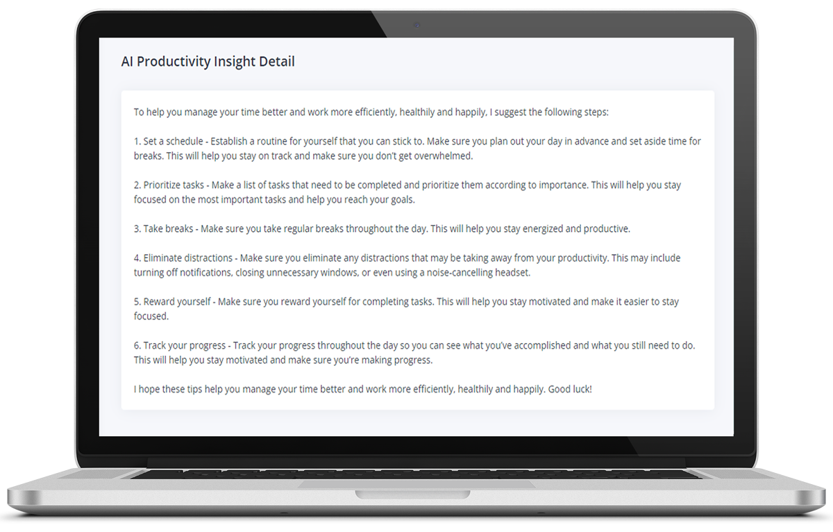 AI productivity suggestions